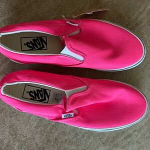 Vans fluorescent Pink Slip-On Sneakers 9.5